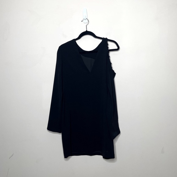 IRO BREEN Black Whipstitch Open Shoulder Dress - Picture 3 of 7